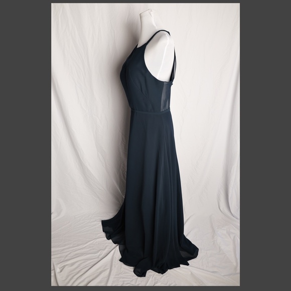 Sorella Vita 9310 Chiffon Dress Navy Tag Size 14 (street size 10-12) NWT - Picture 3 of 13